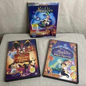 Aladdin Trilogy DVD Bundle Disney - New Blu Ray + DVD The Signature Collection
